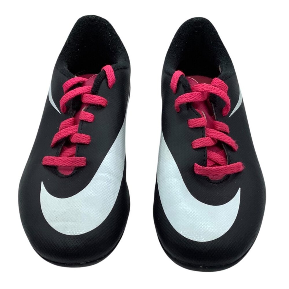 Nike Youth Soccer Cleats Girl Size 1Y Black Pink Athletic Shoes